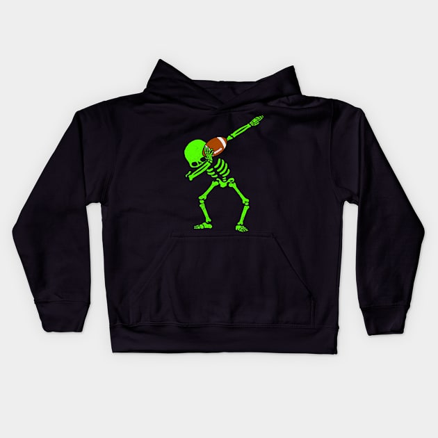 Halloween Dabbing Skeleton FOOTBALL T-Shirt Dab Hip Hop GLOW Kids Hoodie by vo_maria